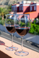 Wine making on bodegas wineries on volcanic soils of Mount Teide in Ycoden-Daute-Isora wine region on Tenerife, Canary islands winter sun vacation, Spain