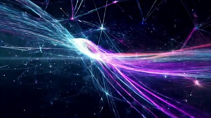 Watch a graphically stimulating animation showcasing how data is processed, demonstrating the movement and transformation of information as it travels through digital systems and algorithms.