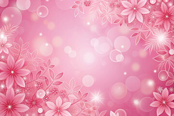 Pink floral background with glowing bokeh effect. Possible use Desktop wallpaper