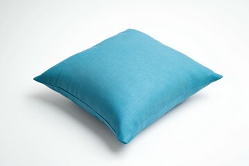 Blue pillow with a white background