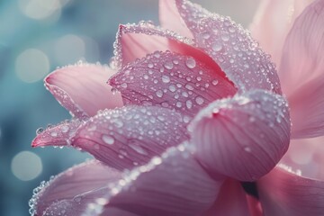 Fototapeta premium Detail of Lotus Flower on a Blurred Background Concept of Mindfulness