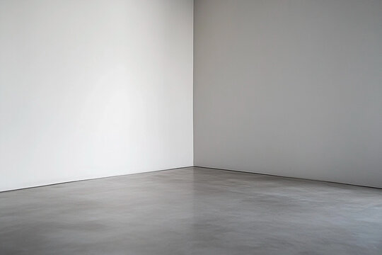 Minimalist interior space featuring natural light and concrete accents in a corner - Powered by Adobe