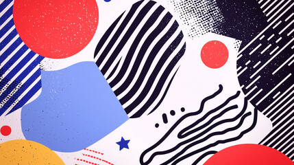 American Flag  Illustration with Crisp Geometric Design