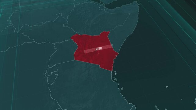 Zoom in to the map of Kenya, with text and textless