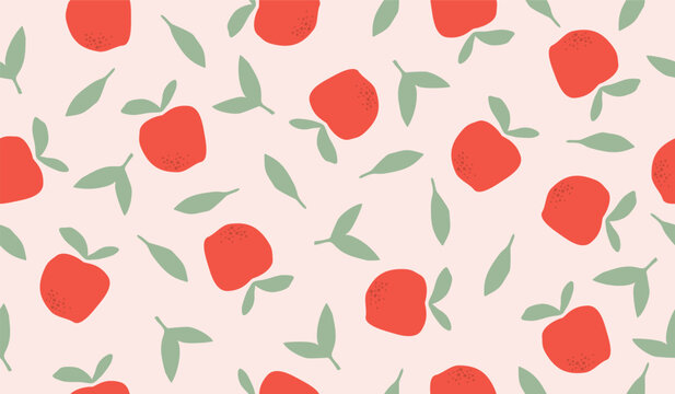 Cute apple fruits pattern background vector design