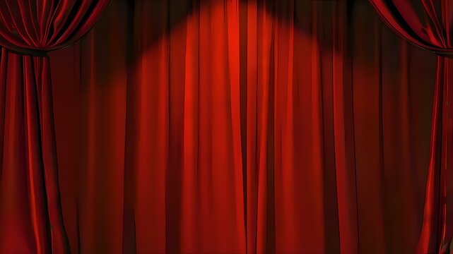 Realistic Red Curtains Opening Animation on Transparent Green Screen Background for Video Editing and Visual Effects