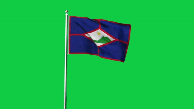 High detailed flag of St. Eustatius. National St. Eustatius flag. South America. 3D Render.