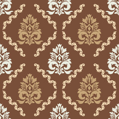 Damask seamless vector background. baroque style pattern.
