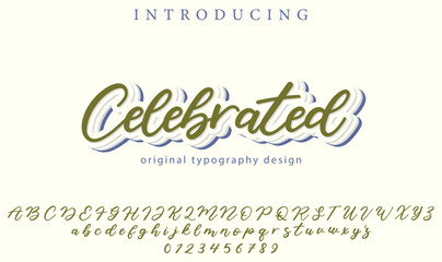 Celebrated Font Stylish brush painted an uppercase vector letters, alphabet, typeface