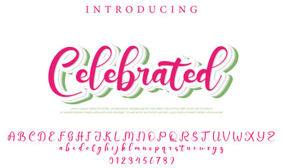 Celebrated Font Stylish brush painted an uppercase vector letters, alphabet, typeface