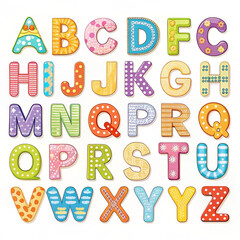Colorful alphabet letters for kids learning