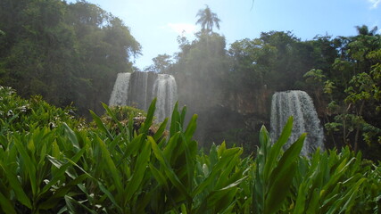 Revel in the Extraordinary Panoramic Vista of Iguazu Falls in Argentina, Where the Intersection of Water, Mist, and Light Creates a Visual Masterpiece of Nature