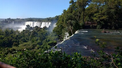 Marvel at the Sweeping Panoramic Grandeur of Iguazu Falls, Argentina, Immersed in an Exhilarating Display of Nature’s Power, Beauty, and Timeless Energy