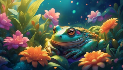 Fototapeta premium schlafender Frosch