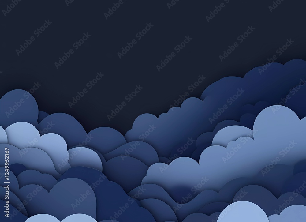 Poster abstract blue gradient background with a blur effect and copy space for text. dark color wallpaper d