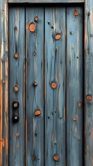 Fototapeta premium Aged Wooden Door With Paint Chips And Orange Stains