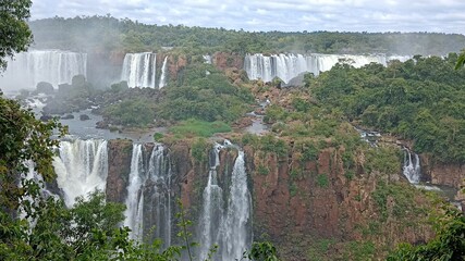 Incredible Panoramic Perspective of Iguazu Falls, Argentina, Showcasing a Natural Wonder