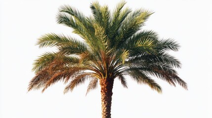 Obraz premium Palm tree against bright sky, summer vacation, travel poster