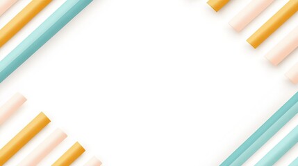 Colorful striped pattern with pastel shades creating a vibrant border on a white background
