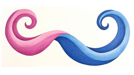 Colorful swirling design featuring pink and blue tones, creating a dynamic visual flow