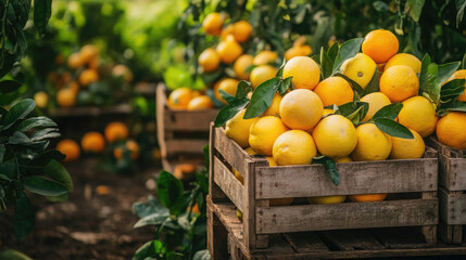 A crate full of oranges and lemons