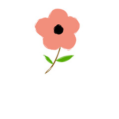 Colorful hand drawn flower