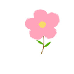 Colorful hand drawn flower