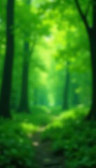 Deep green bokeh, out-of-focus foliage, dreamy, romantic, deep, image