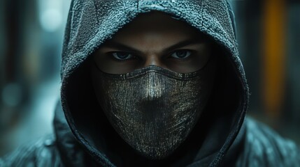 Mysterious Individual with Mask Engaged in Covert Activities