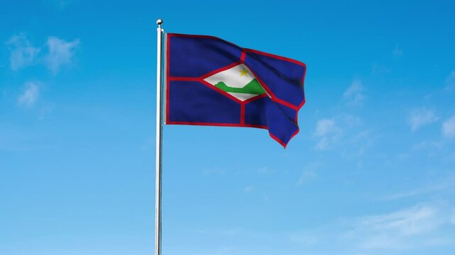 High detailed flag of St. Eustatius. National St. Eustatius flag. South America. 3D Render.