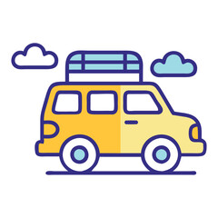 Family suv travel adventure illustration