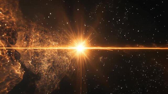 bright pulsar spinning rapidly, sending beams of light across the cosmos