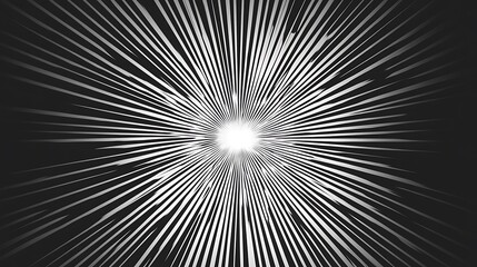 Abstract Black And White Radial Lines Design