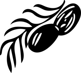 dates dry fruits logo hand drawn ink sketch on isolated background.