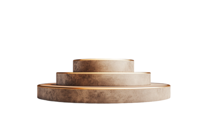 Empty Winners' Podium with Three Places for Competition and Victory Themes, isolated on transparent background png 