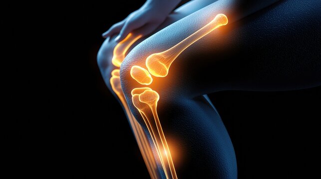 Digital Visualization of Human Knee Joint with Luminous Bones Structure