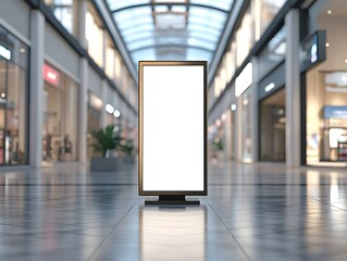 Empty digital billboard in modern shopping mall.  Possible use Advertising mockup
