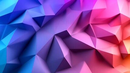 Fototapeta premium Abstract Colorful Low Poly Background: A Vibrant Spectrum of Triangles