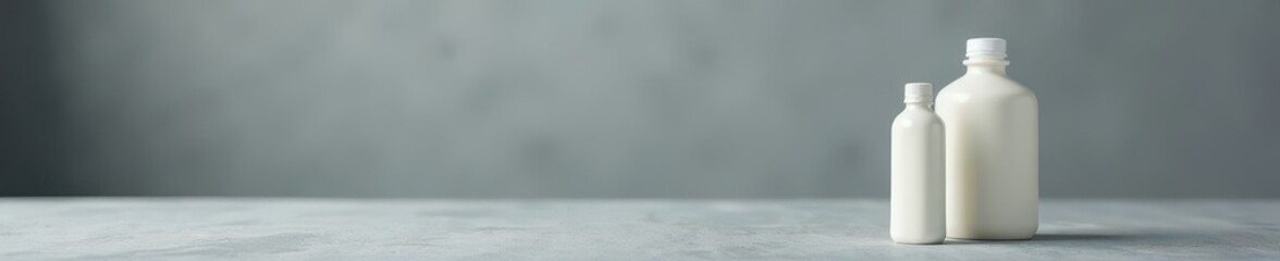 Milk, bottle, fabric, gray backdrop, soft focus, element, soft, studio
