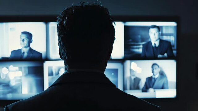 Criminal profiler observing suspect behaviors through surveillance footage, merging psychology with investigative techniques