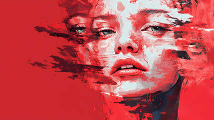 Abstract portrait: layers of expression. Deconstructed Reality. Illustration