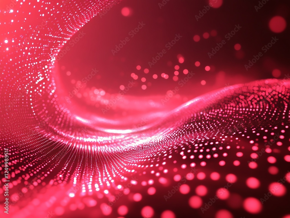 Poster dynamic red wave pattern creates an intriguing visual experience with light and texture in a digital