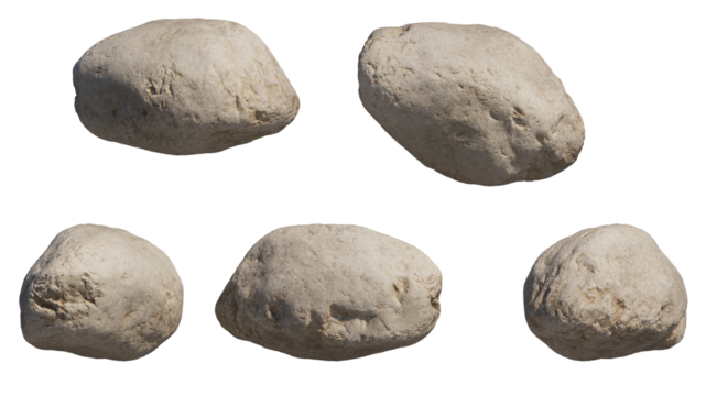 rock riverstone isolated on transparant background. 3d rendering