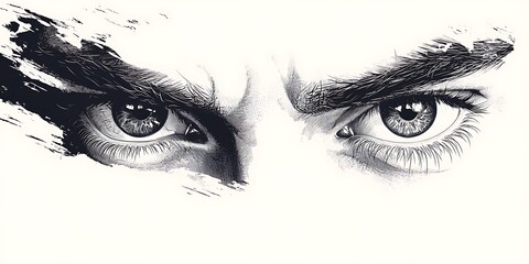 Angry Eye Drawing Closeup Art Piece
