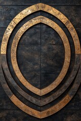 Fototapeta premium Abstract textured background with golden oval shapes.