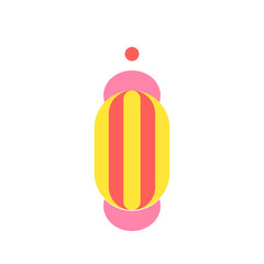 Minimalist flat illustration of a modern Eid lantern with vibrant colors, perfect for Islamic celebrations and decorative projects.