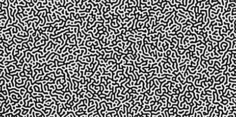 Abstract truing organic wallpaper Turing reaction diffusion monochrome seamless pattern .Monochrome Turing reaction background .Natural seamless line pattern. Linear design with biological shapes