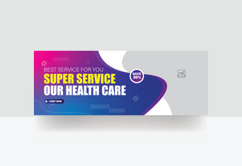 Obraz premium Facebook cover design healthcare template