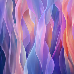 Obraz premium Flowing abstract shapes in vibrant hues of purple, pink, and blue create mesmerizing visual experience. seamless blend of colors evokes sense of calm and creativity