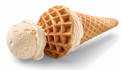 Realistic Ice Cream Cone Mockup &ndash; Transparent Background. 3